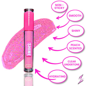 STUNN SHINE: Holographic Glitter Posh Pink Lipgloss