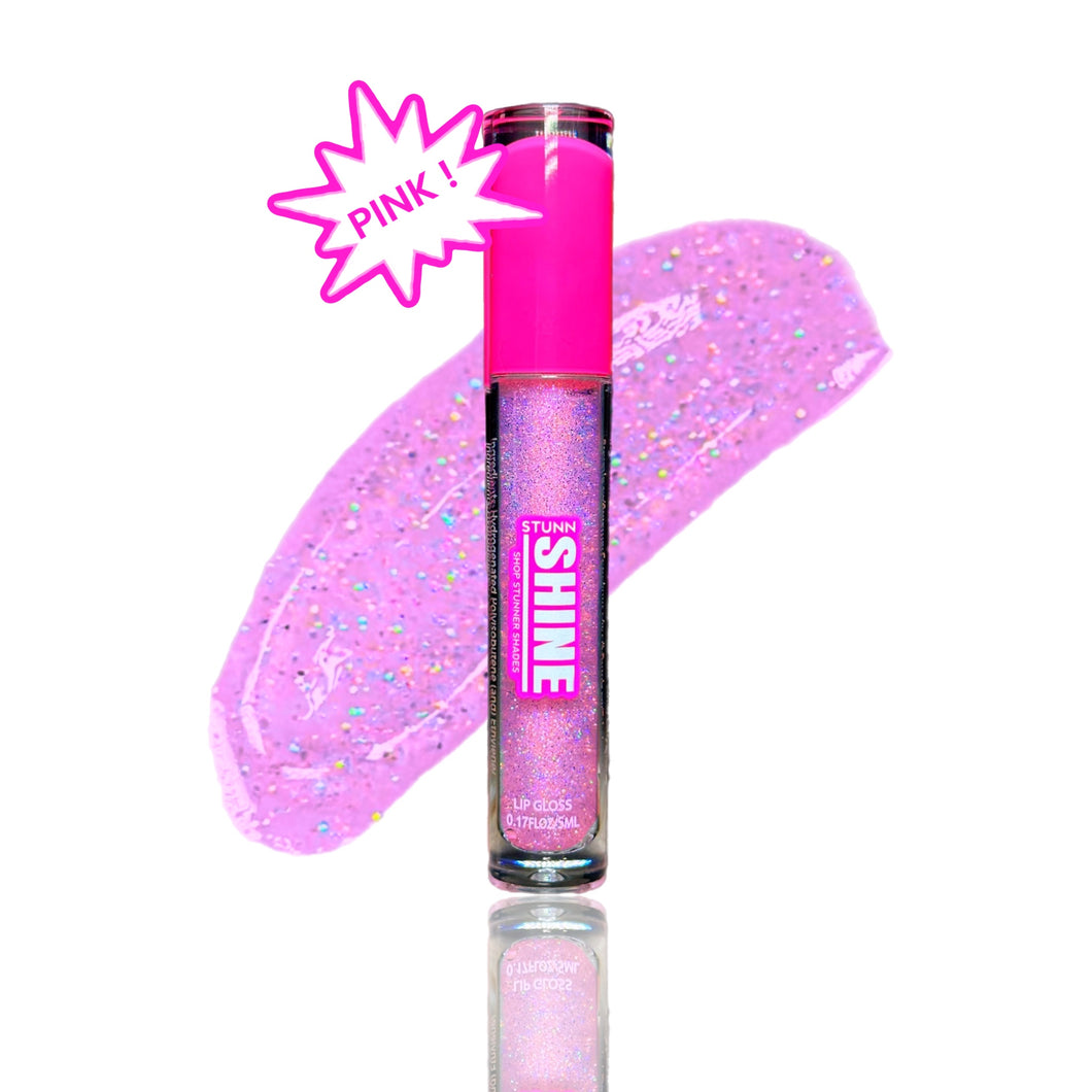 STUNN SHINE: Holographic Glitter Pink Lipgloss