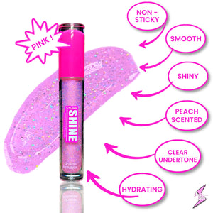 STUNN SHINE: Holographic Glitter Pink Lipgloss